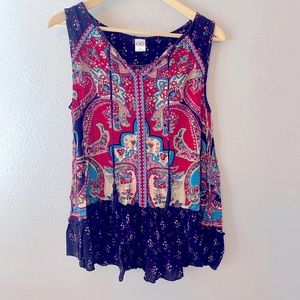 Billa Tank Blouse with Tassle Size L